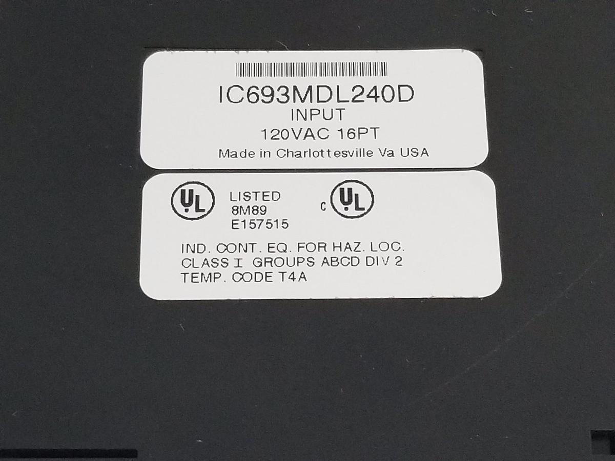 Used GE FANUC IC693MDL240D INPUT MODULE 120VAC 16PT