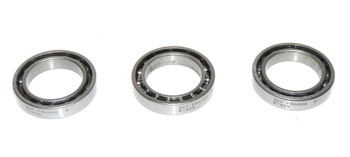 Used LOT OF 3 NEW SKF 61805 THIN SECTION BALL BEARINGS