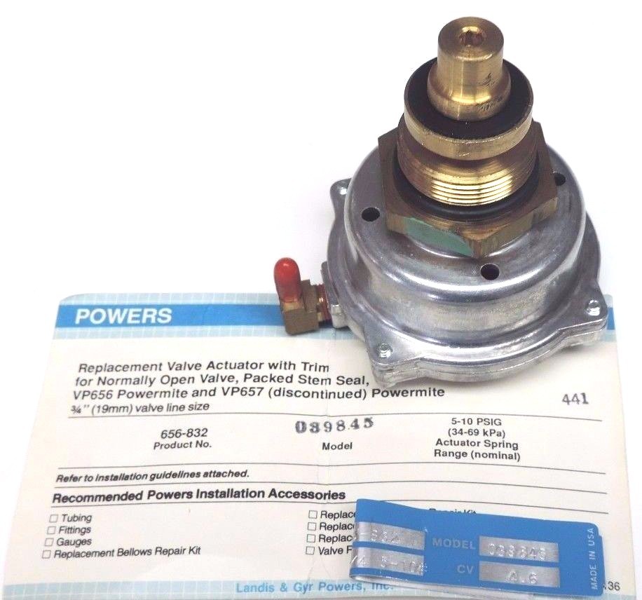 NEW SIEMENS 656-832 VALVE ACTUATOR 656832 W/ TRIM 3/4''