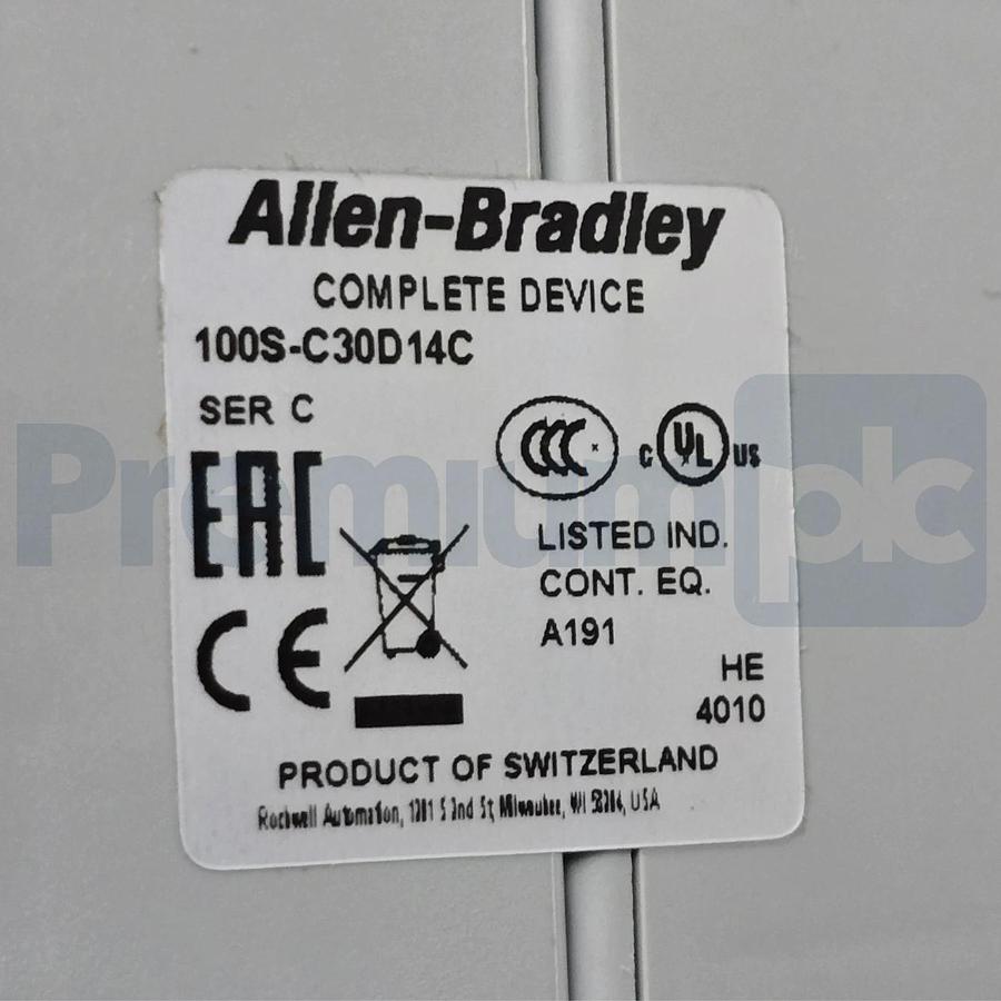 Allen-Bradley 100S-C30D14C /C Safety Contactor 30A 110/120V 3NO 1NO/4NC Aux NSMP