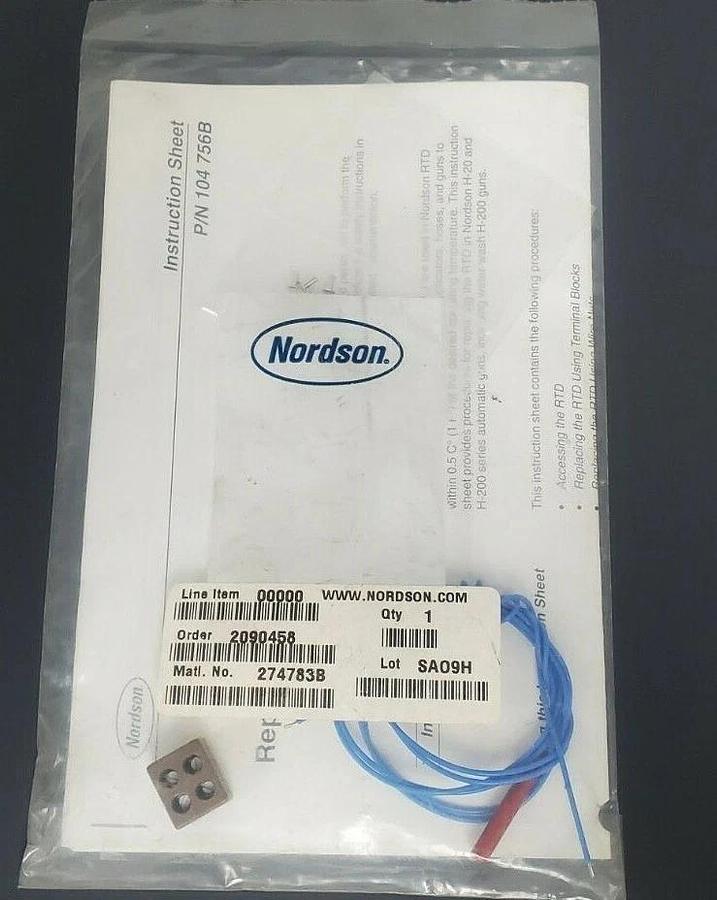 Used NEW NORDSON 274783B KIT GUN RTD REPLACEMENT WIRE PROBE AND COMPONENTS