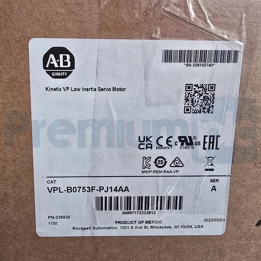 Opened Allen Bradley VPL-B0753F-PJ14AA /A Kinetix VP Servo Motor w/ 24V Brake