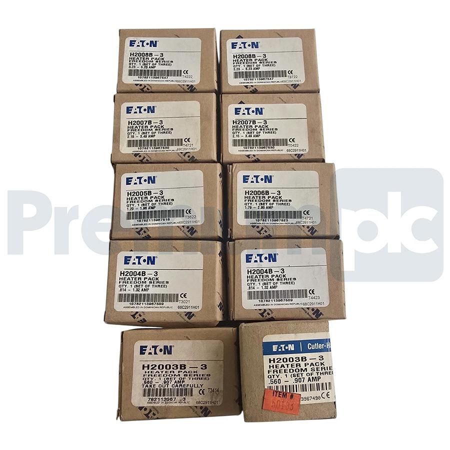 Lot of 10 Eaton Freedom Series Heater Pack Sets | H2003B-3 to H2008B-3 | NSMP
