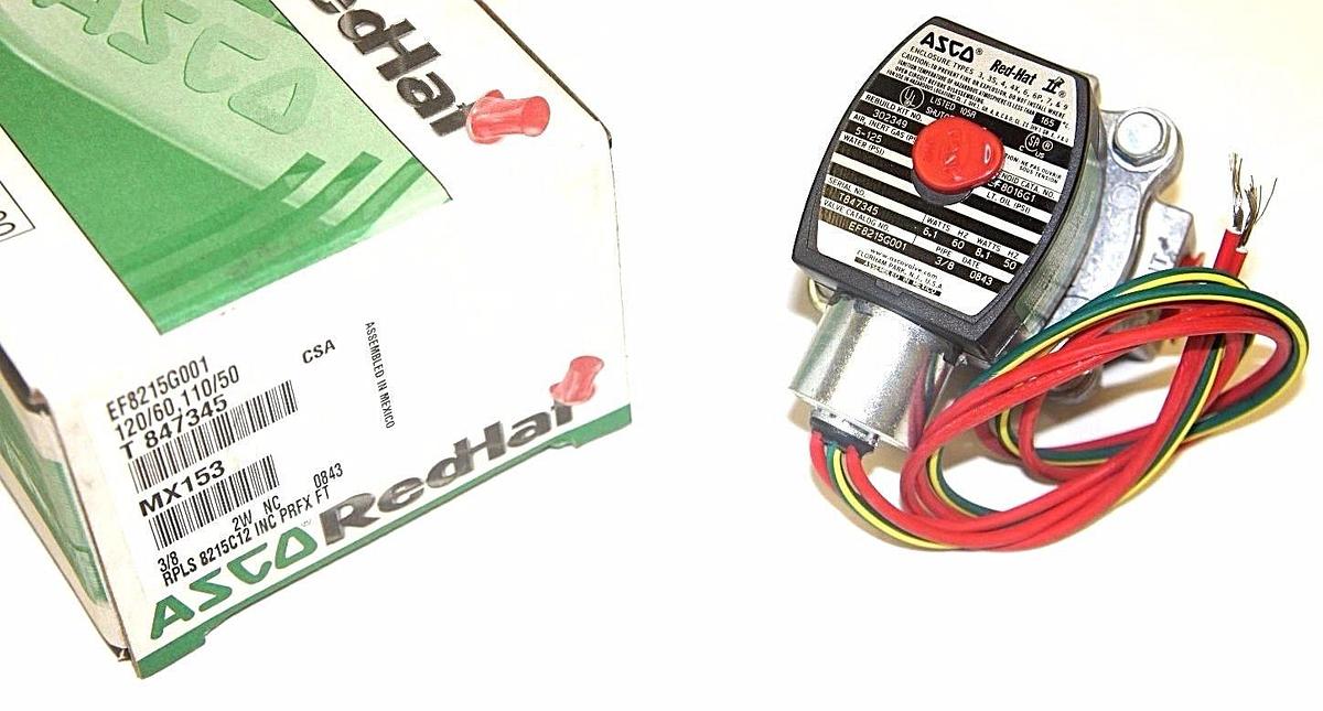 Used NIB ASCO REDHAT EF8215G001 SOLENOID VALVE 3/8" NPT, REBUILD KIT # 302349