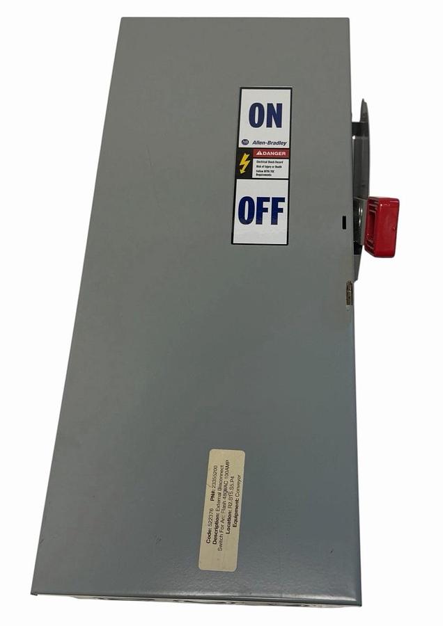 Used Allen Bradley 1494H-DA3H6 /B HD Fusible Disconnect Safety Switch 100A 600VAC NEW