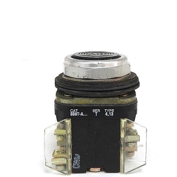 Used ALLEN BRADLEY 800T-A PUSHBUTTON 800TA SER. T W/ 800T-XA SER. D CONTACT BLOCKS