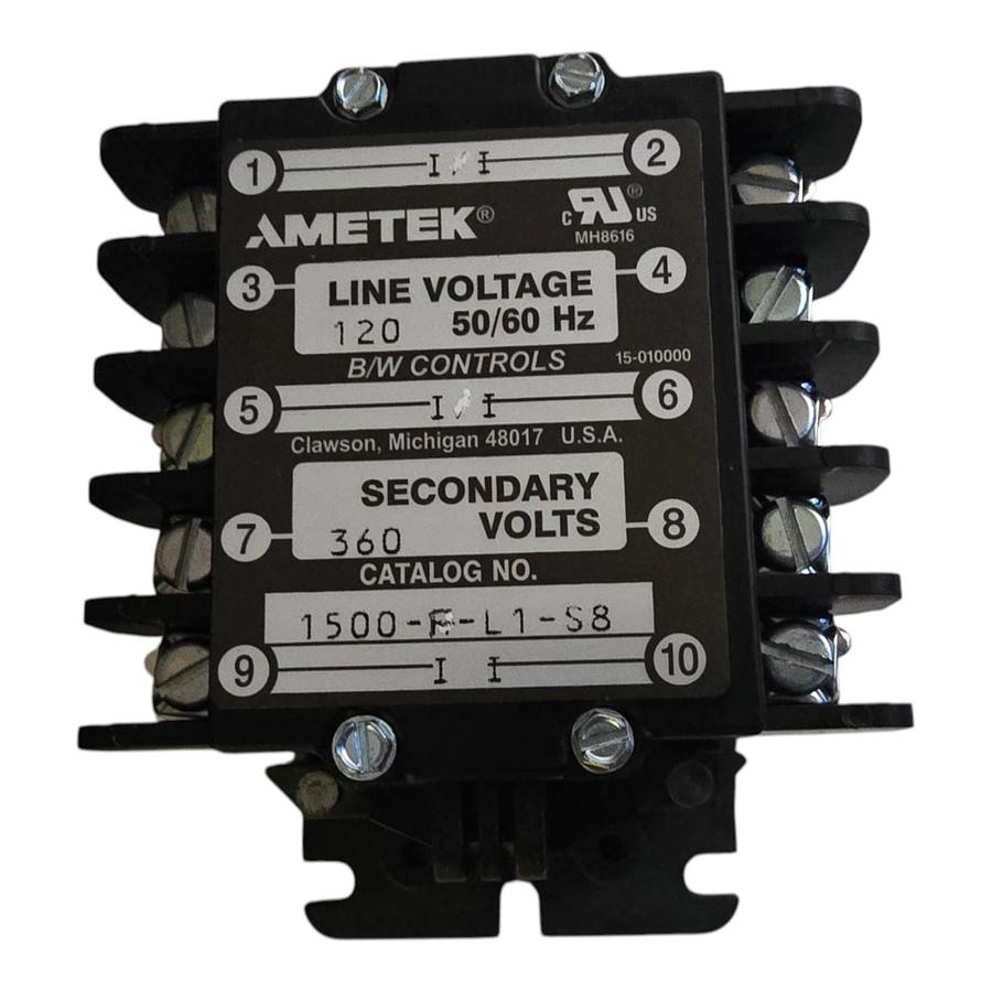 Used AMETEK B/W Controls 1500-F-L1-S8-OC-X Liquid Level Control Relay 120/360V 1F1D0A