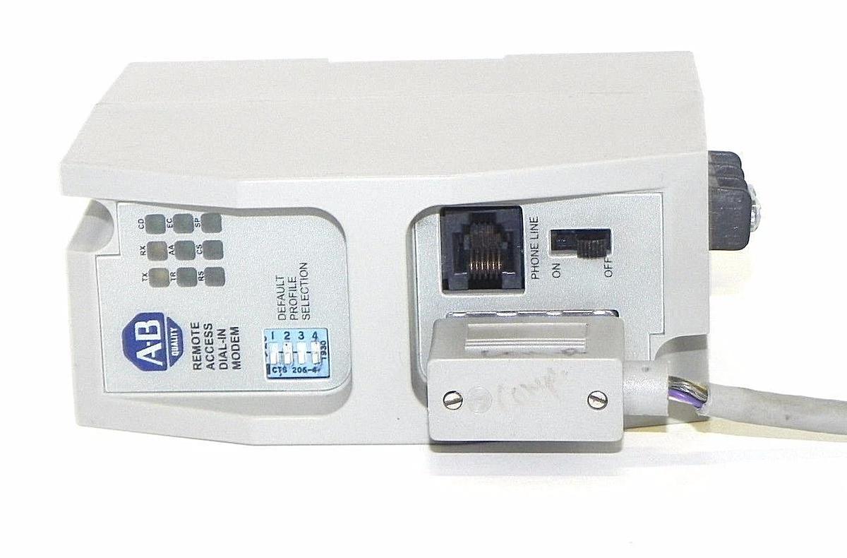 Used ALLEN BRADLEY 9300-RADM1/B REMOTE ACCESS DIAL-IN MODEM 9300-RADM1, W/ CABLE