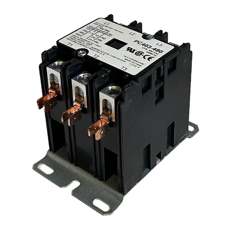 Used NEW POWER & CONTROLS PC403-480 / PC403480 DEFINITIVE PURPOSE CONTACTOR 3-POLE