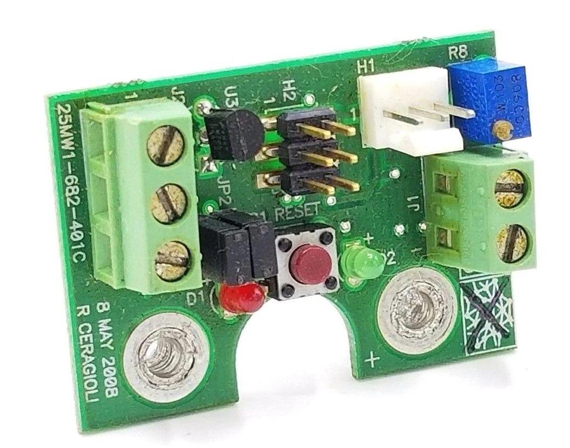 Used CRYDOM 25MW1-682-401C RELAY BOARD ECD CONTROL 25MW1682401C