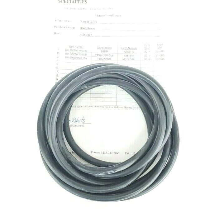 Used LOT OF 3 NEW SARTORIUS BU-GKMW200031 SPLICED O-RINGS 17.812 X .375 EP70-USP/CL6