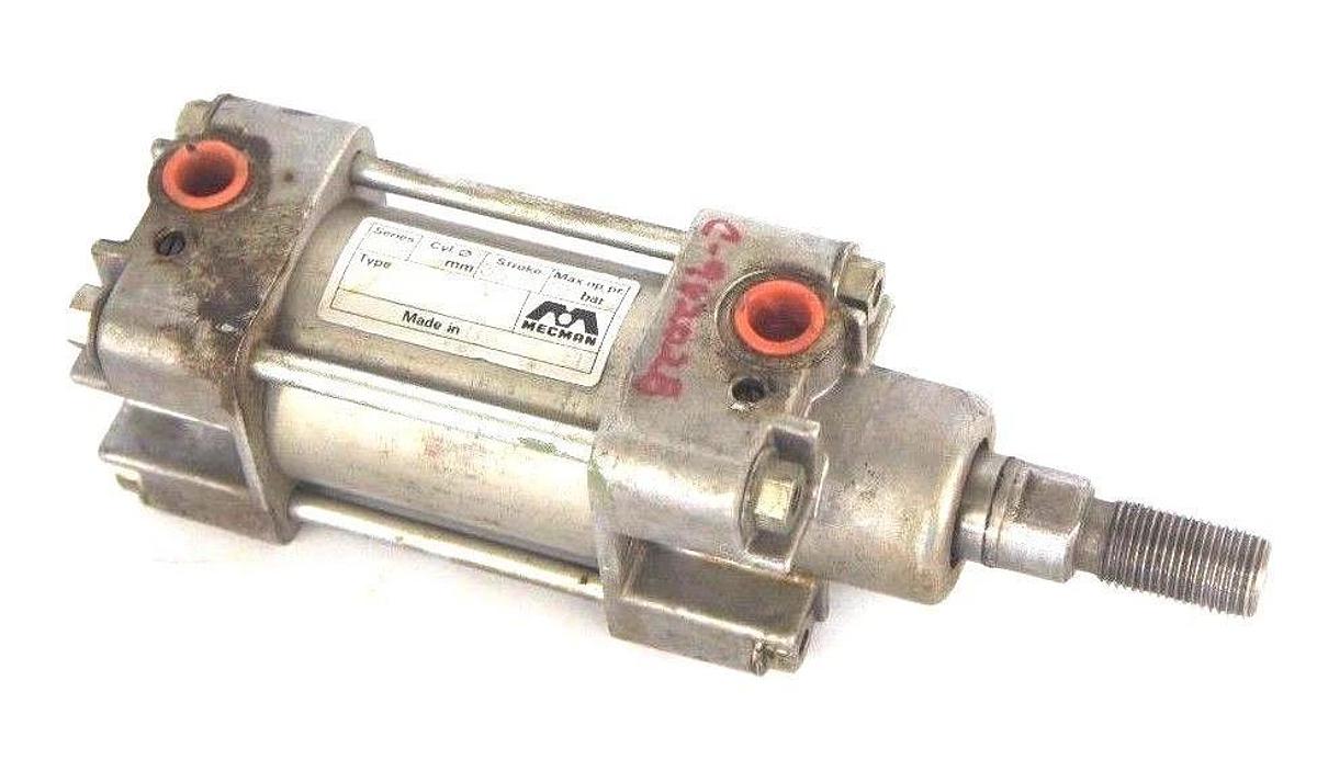 Used MECMAN SERIES 165 AIR CYLINDER VALVE CYL. 50MM, STROKE 35, MAX OP. PR. 10 BAR