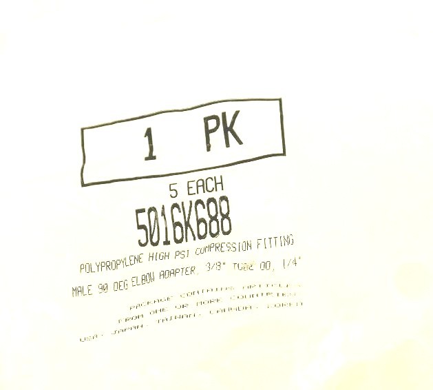 NEW BAG OF 5 POLYPROPYLENE 3/8" HIGH PSI COMPRESSION FITTING COUPLINGS 5016K688