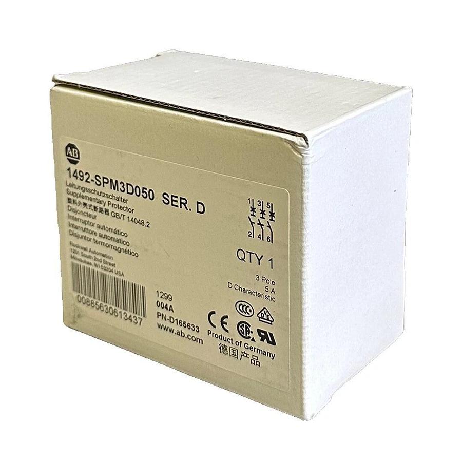 Used NEW ALLEN BRADLEY 1492-SPM3D050 /D SUPPLEMENTARY PROTECTOR 3P 5A 1492SPM3D050