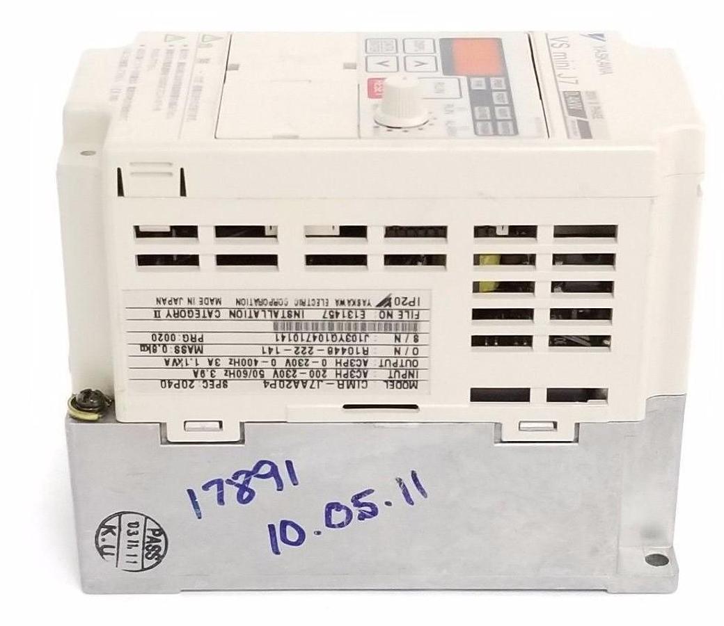 Used YASKAWA CIMR-J7AA20P4 VS MINI J7, 200V, 3-PHASE, 0.4KW, CIMRJ7AA20P4