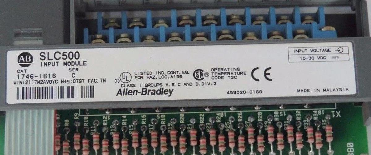 Used ALLEN BRADLEY 1746-IB16 INPUT MODULE SER C 10-30VDC 1746IB16