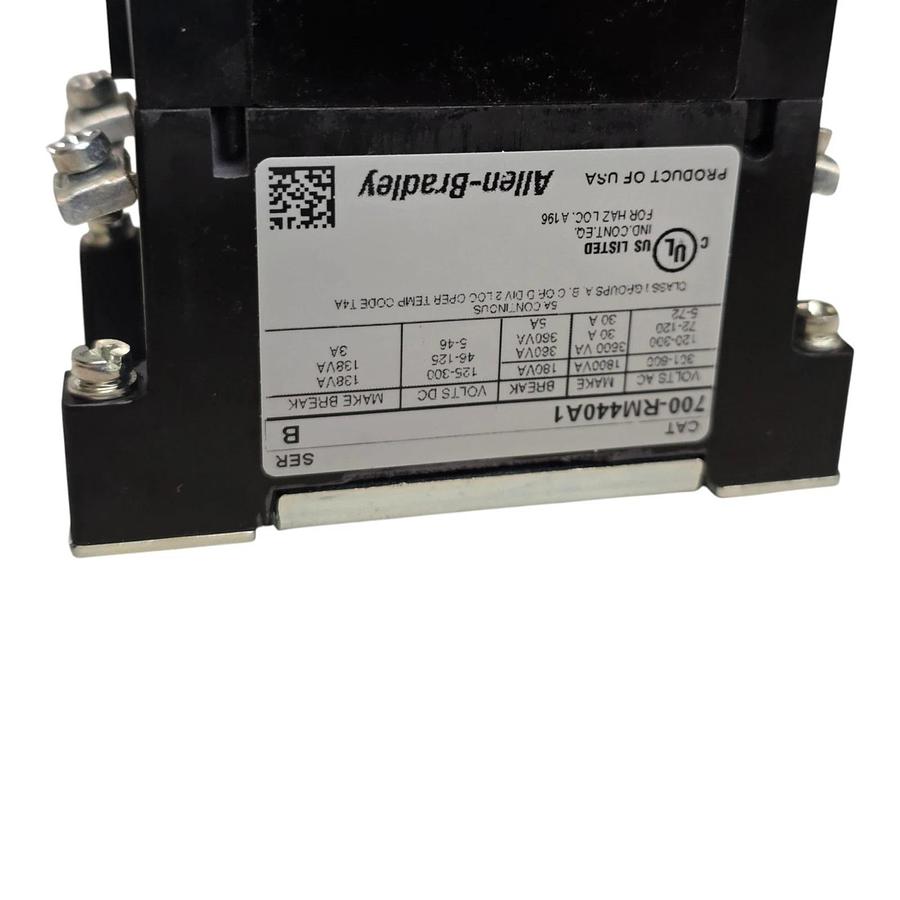 Allen Bradley 700-RM440A1 /B Bulletin 700 Type RM Latch AC Relay 115/120VAC NSMP