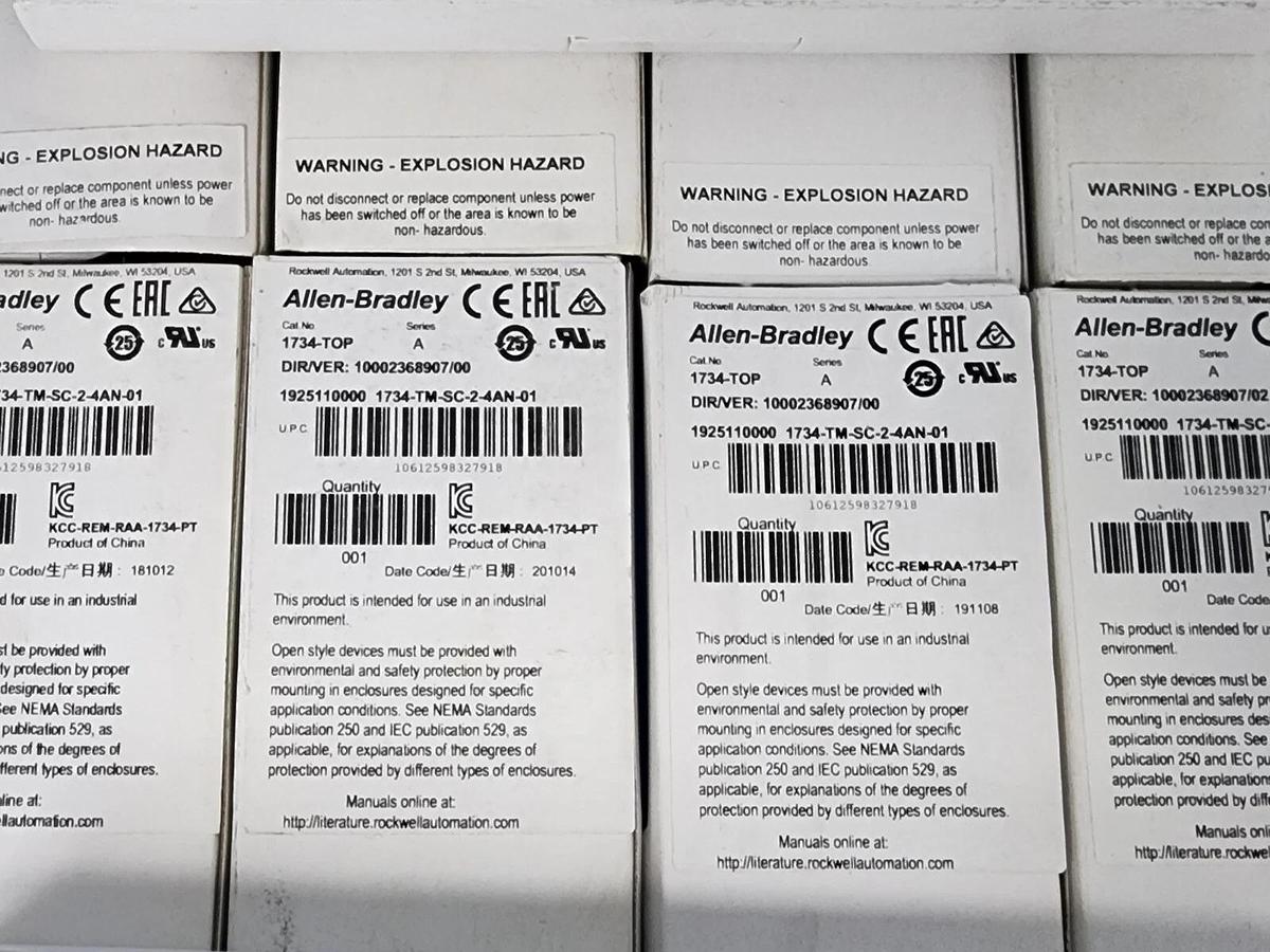 Used LOT OF 14 NIB ALLEN BRADLEY 1734-TOP SER. A TERMINAL BASE ASSEMBLIES
