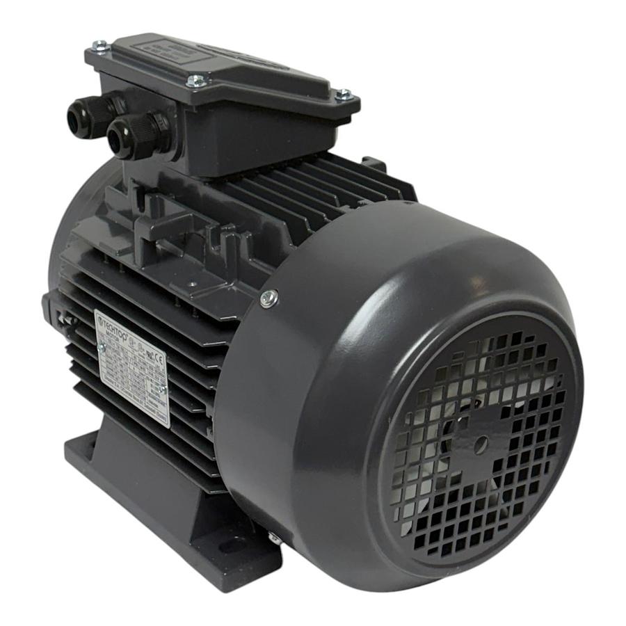 Used Techtop T100L1-4 3-Phase Electric Motor 2.2kW 3HP IE3 B3 Foot Mount New Surplus