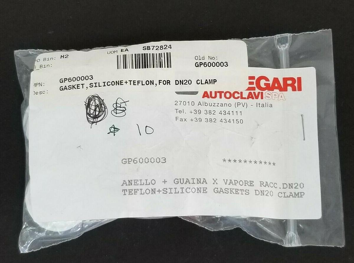 Used BAG OF 10 NEW FEDEGARI AUTOCLAVI GP600003 GASKETS DN20 CLAMP