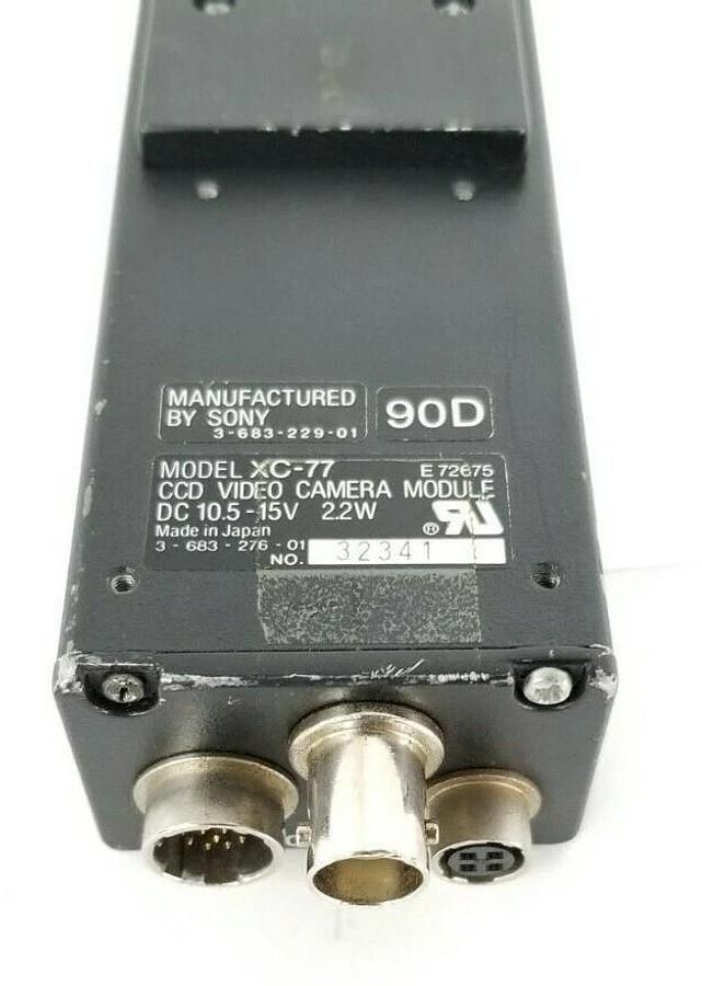 Used SONY XC-77-1 CCD CAMERA W/ 3'' IN. LENS & MOUNTING BRACKET 10.5-15VDC 2.2W XC-77