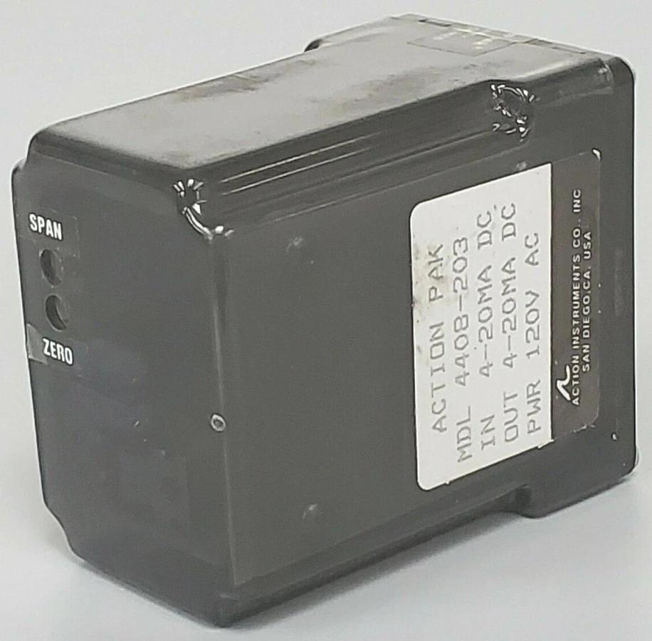 Used INVENSYS ACTION INSTRUMENTS 4408-203 RELAY CUSTOM 120VAC 4-20MA
