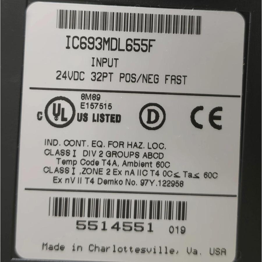 GE FANUC IC693MDL655F 90-30 INPUT MODULE 24VDC 32PT POS/NEG FAST IC693MDL655 NEW