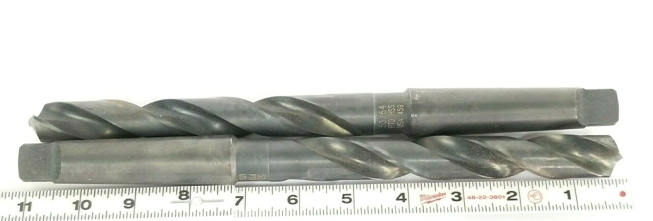 Used LOT OF 2 NEW PTD HSS 53/64 USA 459 TWIST DRILLS