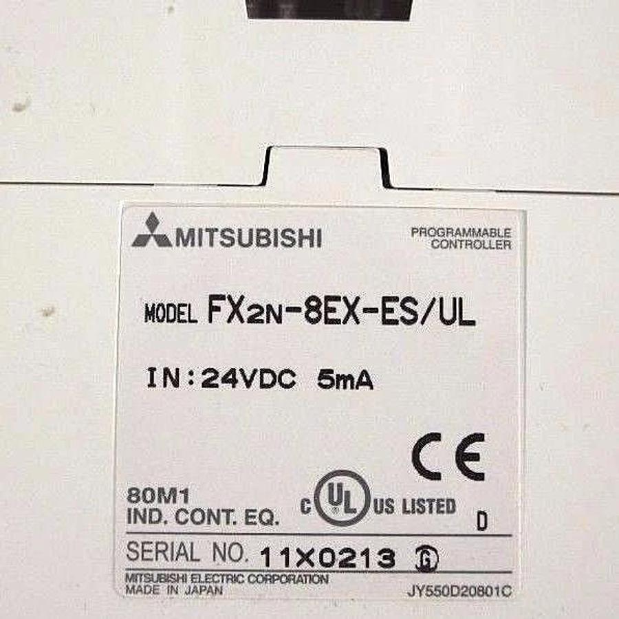 Used LOT OF 2 MITSUBISHI FX2N-8EX-ES/UL EXTENSION BLOCK MODULES 24VDC FX2N8EXESUL
