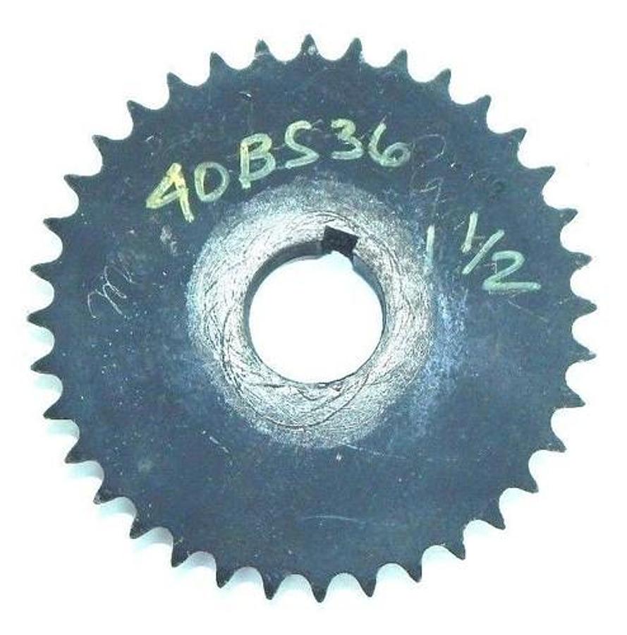 Used MARTIN 40BS36-1-1/2 ROLLER SPROCKET 1-1/2"KEY BORE 36 TEETH 40BS36112