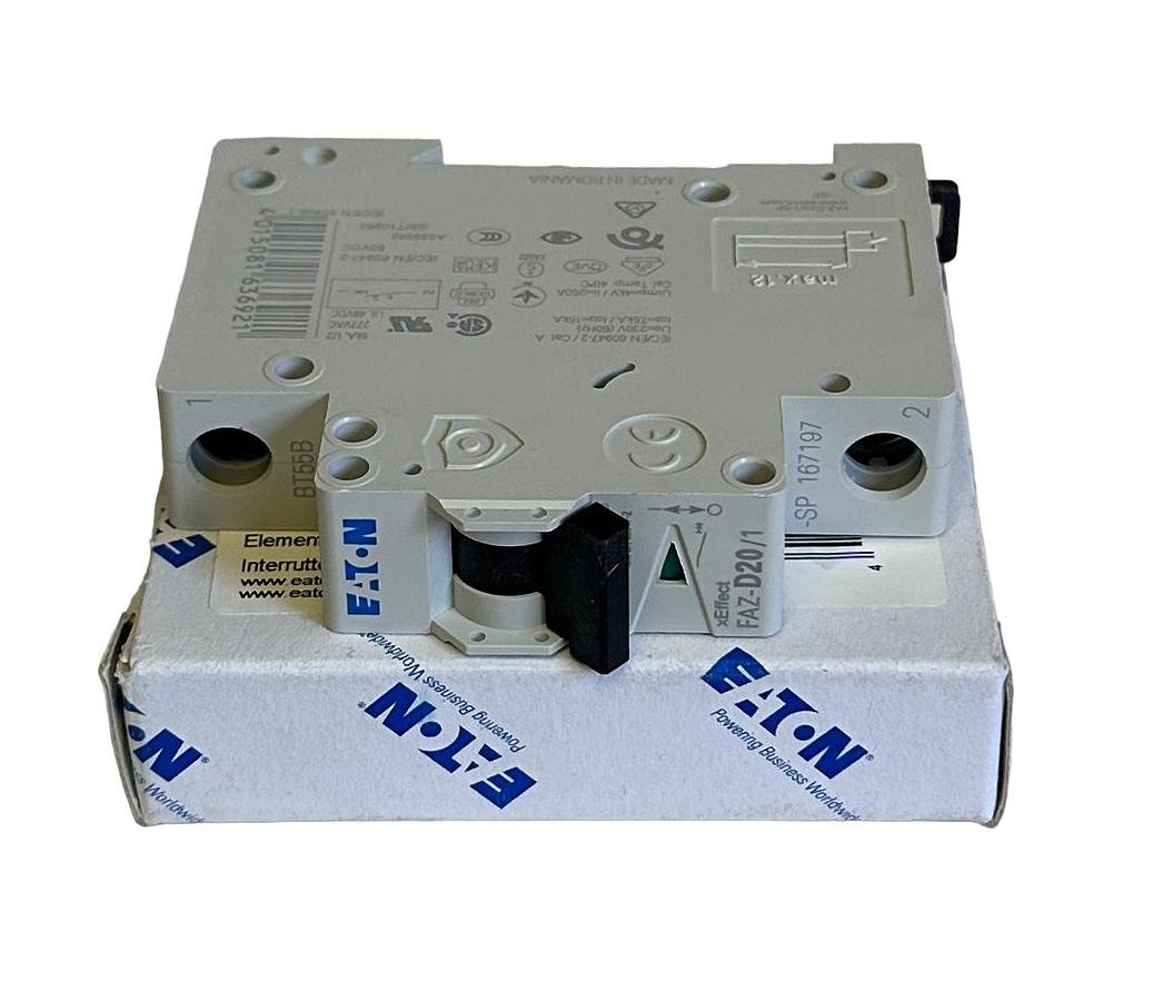 Used NEW EATON FAZ-D20/1-SP / FAZD201SP MINI CIRCUIT BREAKER 20A 15kA 1-POLE 167197