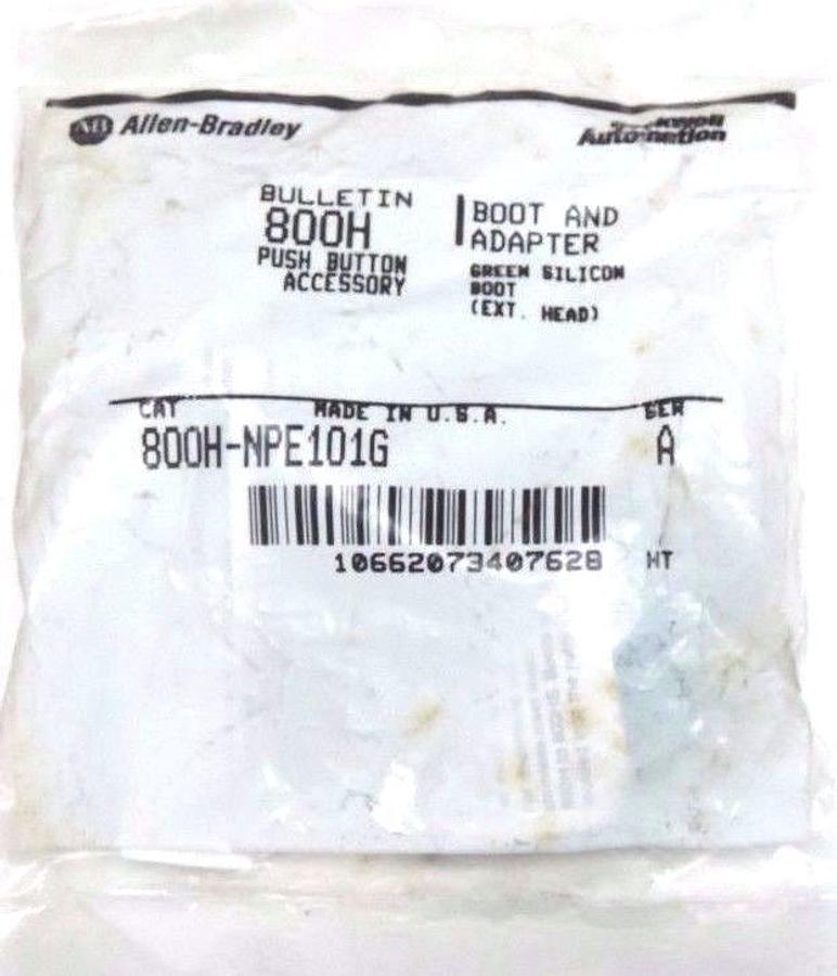 Used NEW ALLEN BRADLEY 800H-NPE101G BOOT AND ADAPTER GREEN 800HNPE101G SER. A