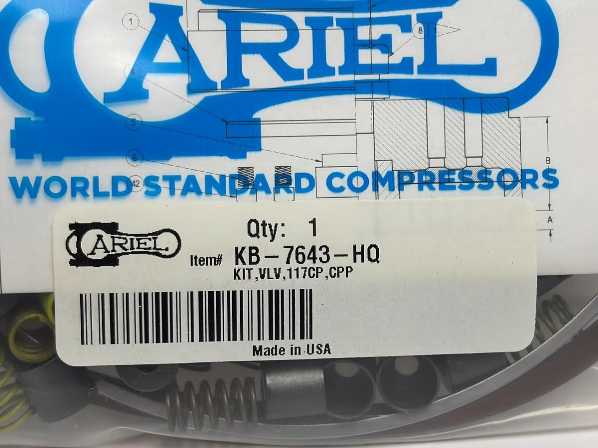 Ariel KB-7643-HQ Compressor Valve Kit 117CP CPP OEM Rebuild Kit New