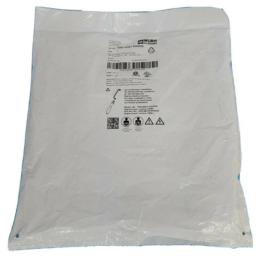 Used NEW MURR ELEKTRONIK 7000-40561-6300030 M12 MALE STRAIGHT / M8 FEMALE STRAIGHT