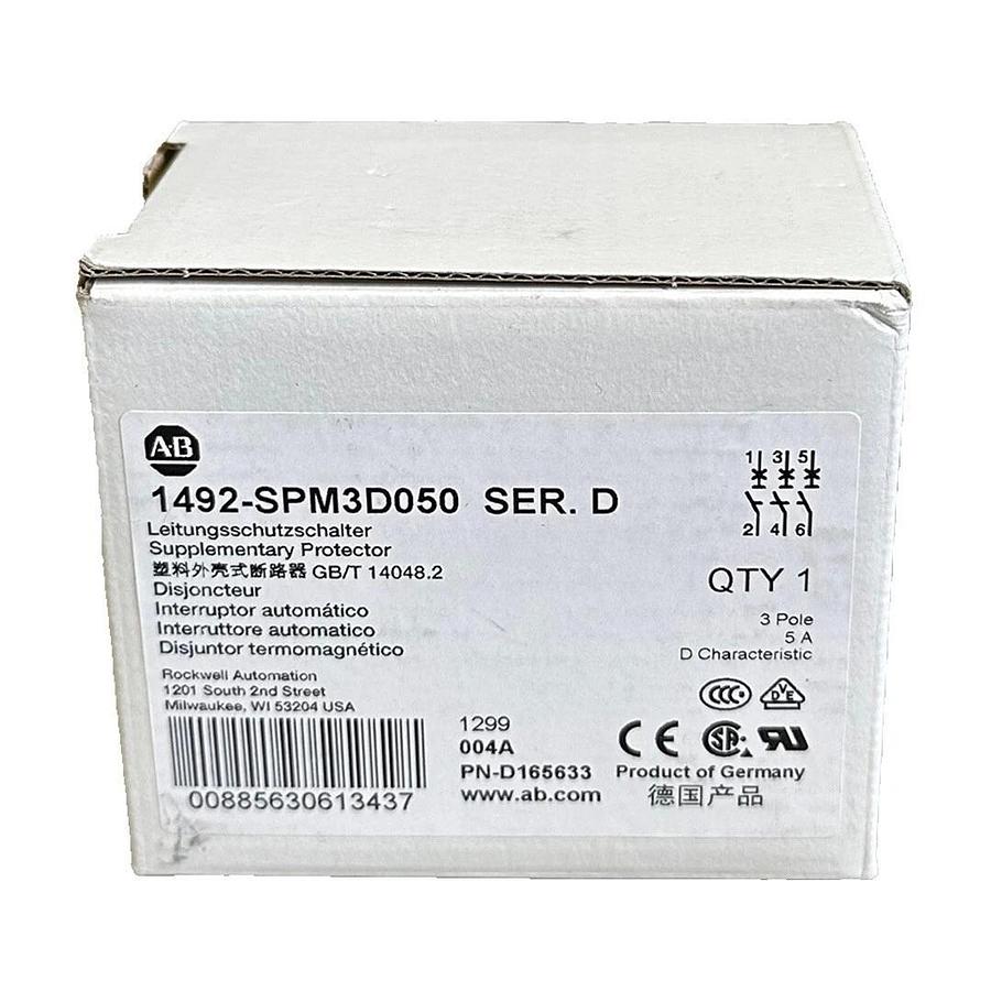 Used NEW ALLEN BRADLEY 1492-SPM3D050 /D SUPPLEMENTARY PROTECTOR 3P 5A 1492SPM3D050