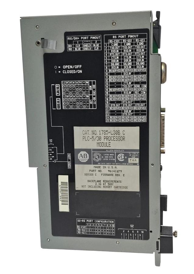 Used ALLEN BRADLEY 1785-L30B SER. C PLC-5/30 PROCESSOR MODULE F/W REV: E