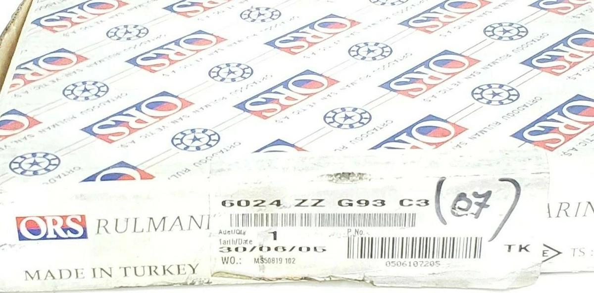 NIB ORS 6024.ZZ G93 C3 BALL BEARINGS 120X180X28.0MM SINGLE ROW SHIELDED