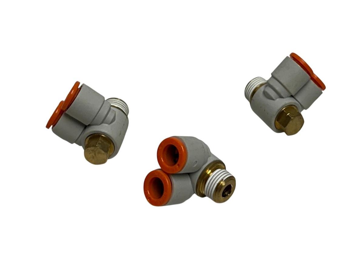 Used 3 SMC KQ2Z07-34AS / KQ2Z0734AS TWIN BANJO FITTINGS OEM NSNP