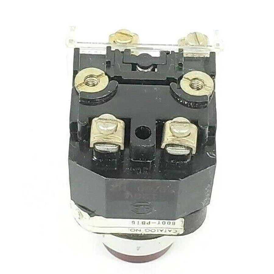 Used ALLEN BRADLEY 800T-PB16 PUSH BUTTON SER. N W/ 800T-XA SER. C CONTACT BLOCK