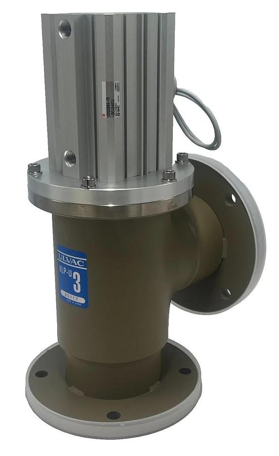 ULVAC VLP-U3-A Pneumatic Vacuum Angle Valve w/ SMC CDQ2B63-75 Air Cylinder NEW