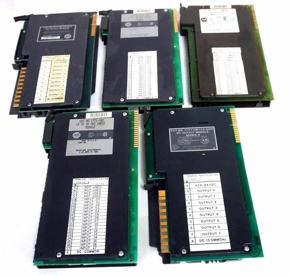 Used LOT OF 5 ALLEN BRADLEY MODULES 1771-OBD/B, 1771-OB, 1771-IBD