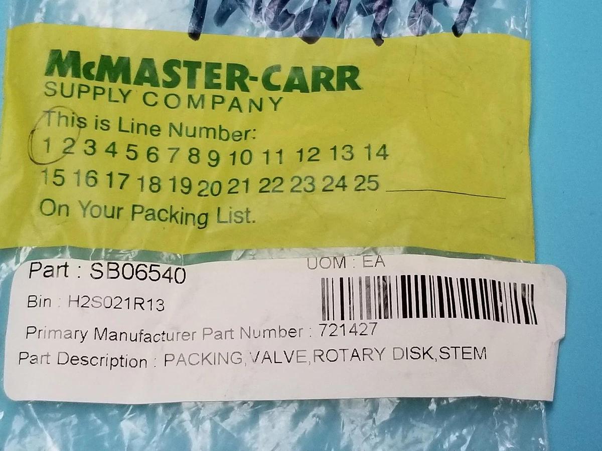 Used LOT OF 2 NEW MCMASTER-CARR 721427 PACKING VALVE ROTARY DISK STEMS SEAL KITS