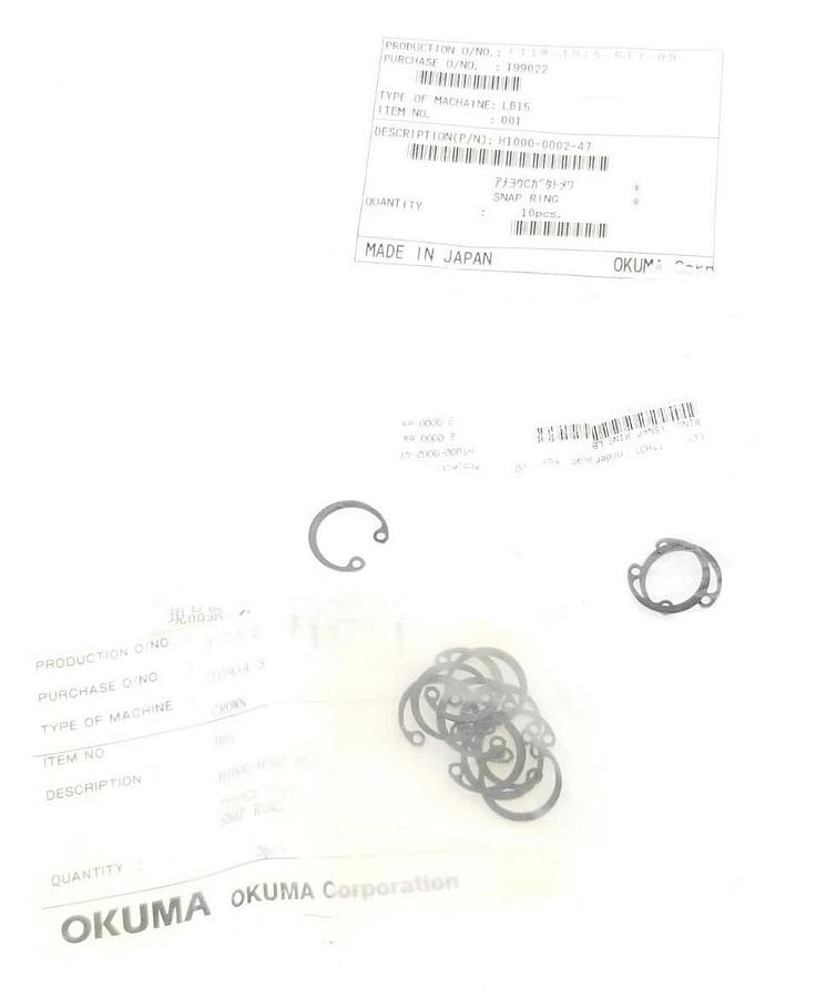 Used LOT OF 16 NEW OKUMA H1000-0002-47 SNAP RINGS H1000000247