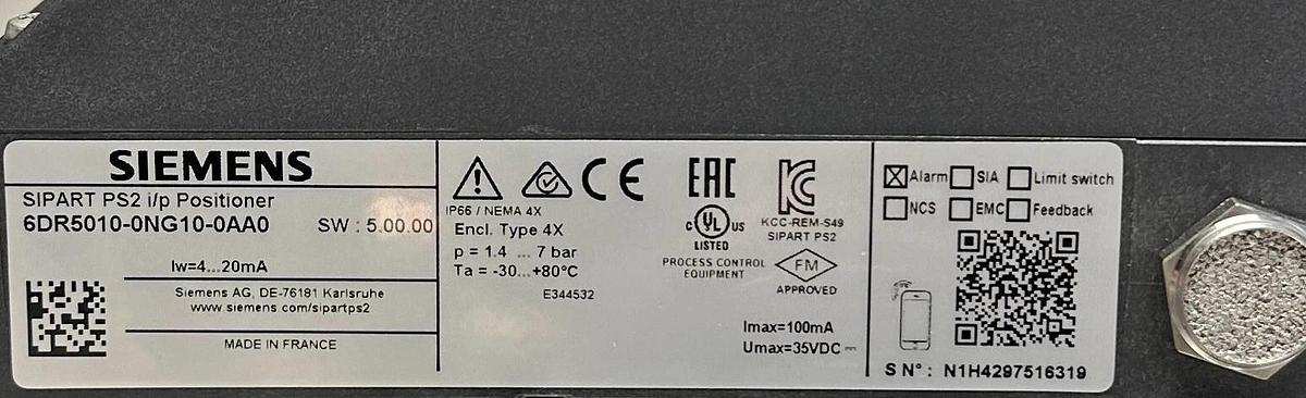 KRONES 0-903-368-979 / 6DR5010-0NG10-0AA0 EVOGUARD REGELVENTIL VALVE/POSITIONER
