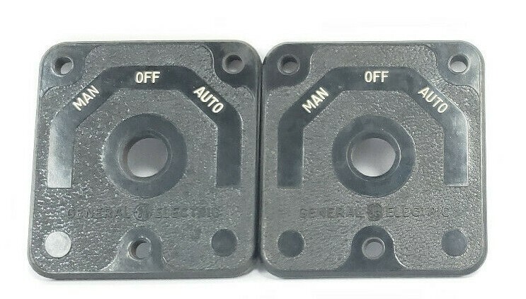Used LOT OF 2 GENERAL ELECTRIC 6016164P1 MANUAL OFF AUTO SWITCH PLATES