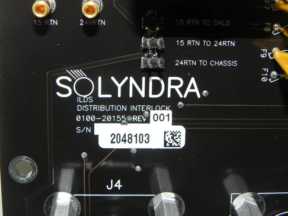 NEW SOLYNDRA 0100-20155 ILDS DISTRIBUTION INTERLOCK BOARD REV. 001 S/N: 2048103