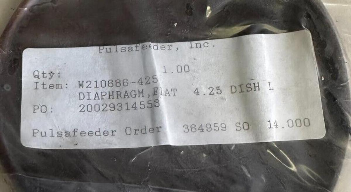 NEW PULSAFEEDER INC W210686-425 / W210686425 DIAPHRAGM KIT 364959