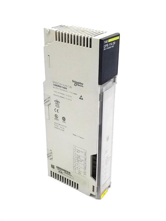 Used SCHNEIDER MODICON QUANTUM 140-CPS-114-20 PV:03 RL:02 AC POWER SUPPLY 140CPS11420