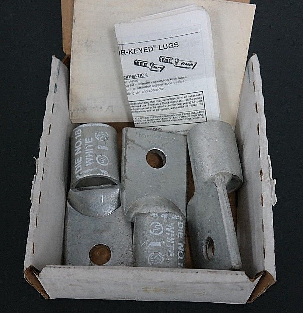 Used LOT OF 3 ILSCO CRA1000MCM ALUMINUM COMPRESSION LUGS DIE #18 WHITE CRAIOOOMCM