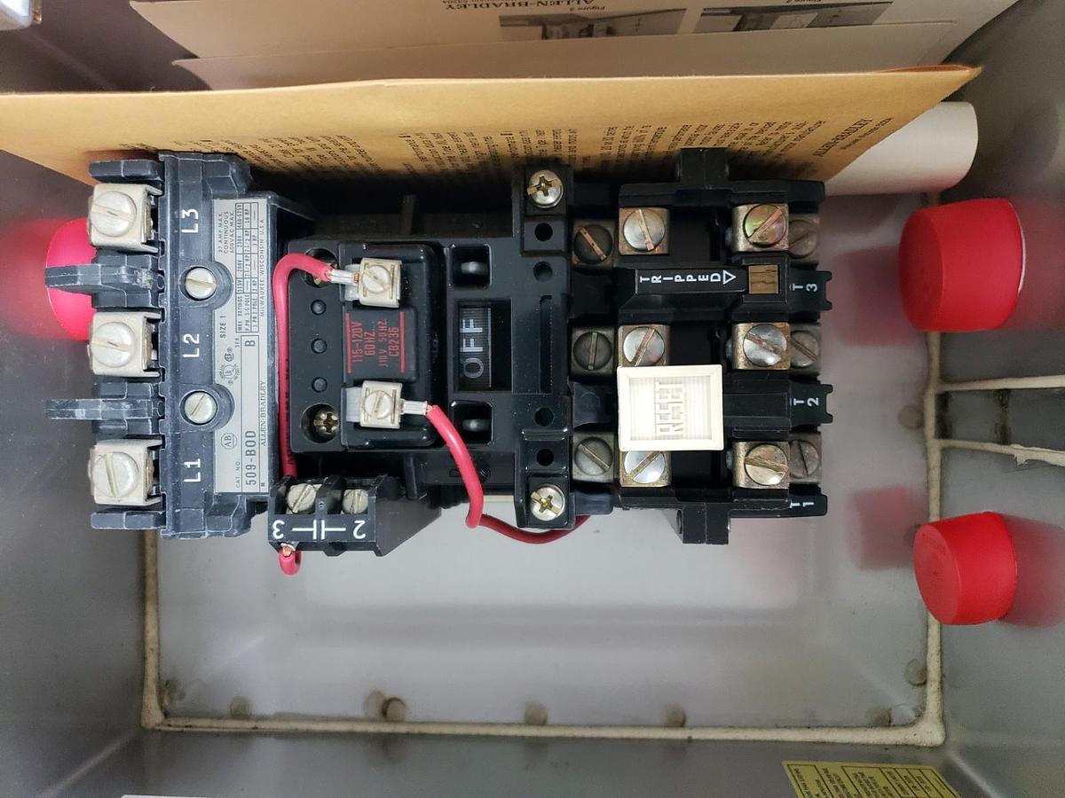 Used NEW ALLEN BRADLEY 509-BCD MAGNETIC MOTOR CONTROLLER W/ 509-BOD SER. B STARTER